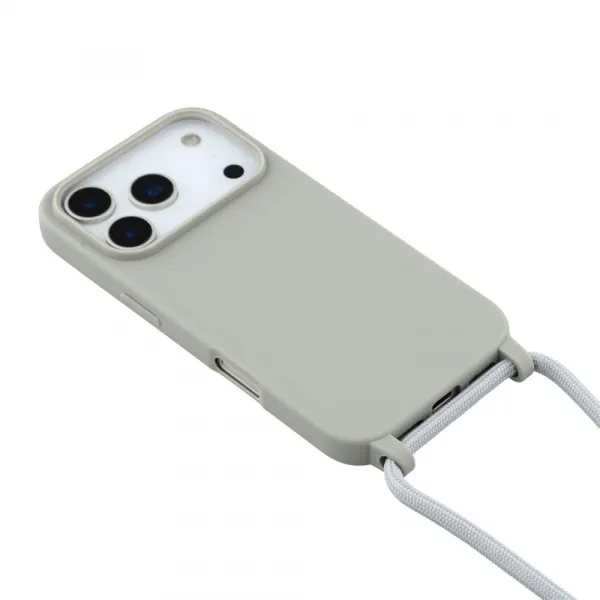 ROPE Kryt so šnúrkou Apple iPhone 17 Pro Max šedý