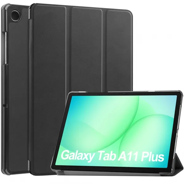 LEATHER Zaklápací kryt pre Samsung Galaxy Tab A11+ čierny