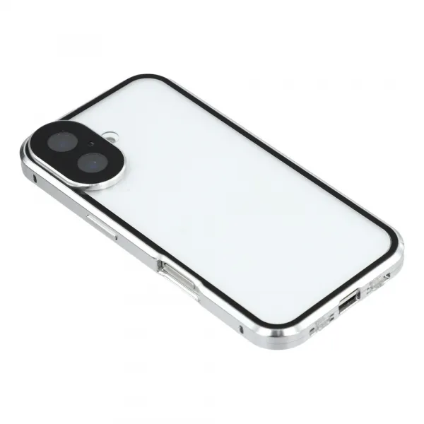 Magnetický kryt 360 pre Apple iPhone 17 strieborný