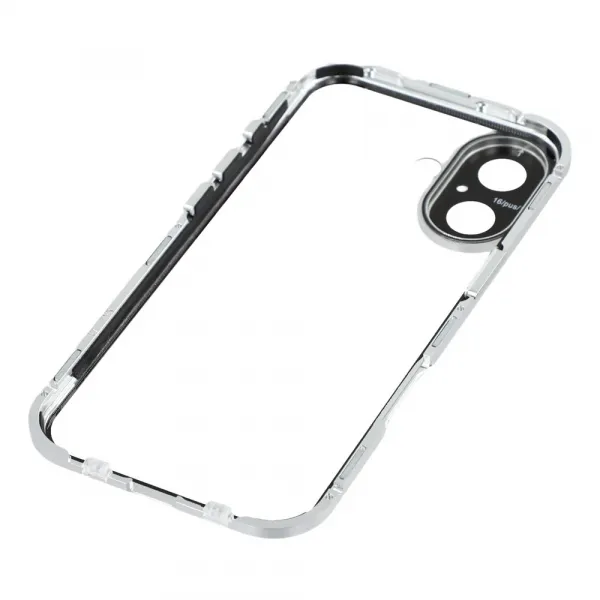 Magnetický kryt 360 pre Apple iPhone 17 strieborný