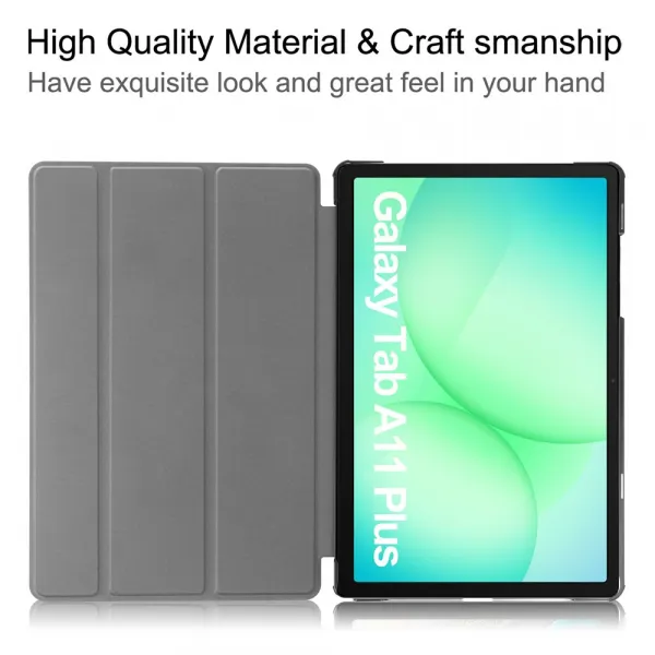 LEATHER Zaklápací kryt pre Samsung Galaxy Tab A11+ šedý