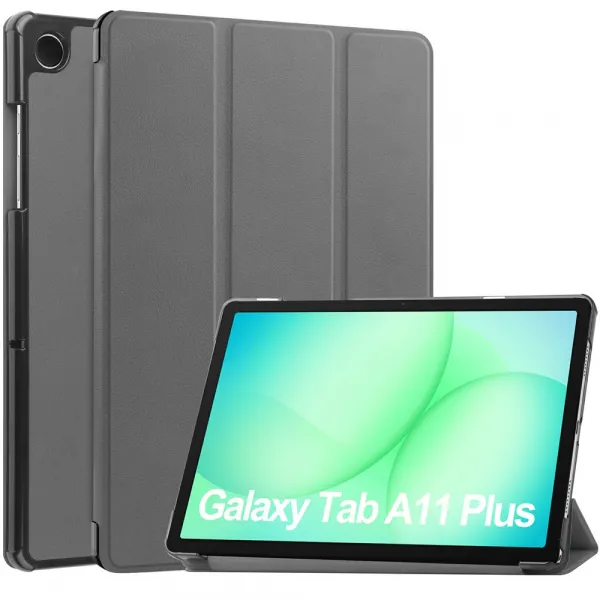 LEATHER Zaklápací kryt pre Samsung Galaxy Tab A11+ šedý