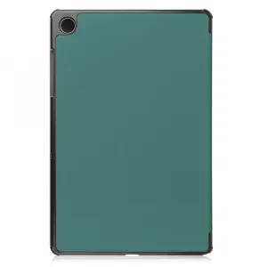 LEATHER Zaklápací kryt pre Samsung Galaxy Tab A11+ tmavozelený
