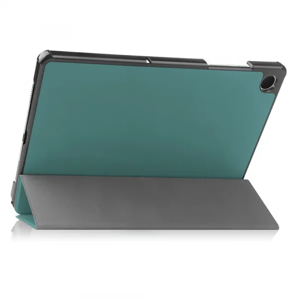 LEATHER Zaklápací kryt pre Samsung Galaxy Tab A11+ tmavozelený