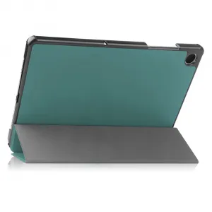 LEATHER Zaklápací kryt pre Samsung Galaxy Tab A11+ tmavozelený