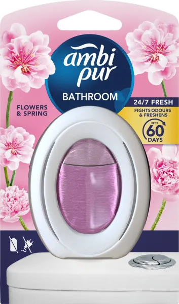 Ambi Pur Bathroom Flowers & Spring, Nepretržitý Osviežovač Vzduchu, 1 Kusov