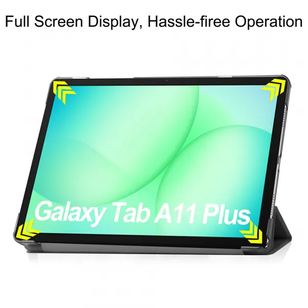 LEATHER Zaklápací kryt pre Samsung Galaxy Tab A11+ čierny