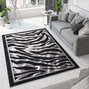 DECOREUM Koberec J313B  čierna Rozmery: 140x200