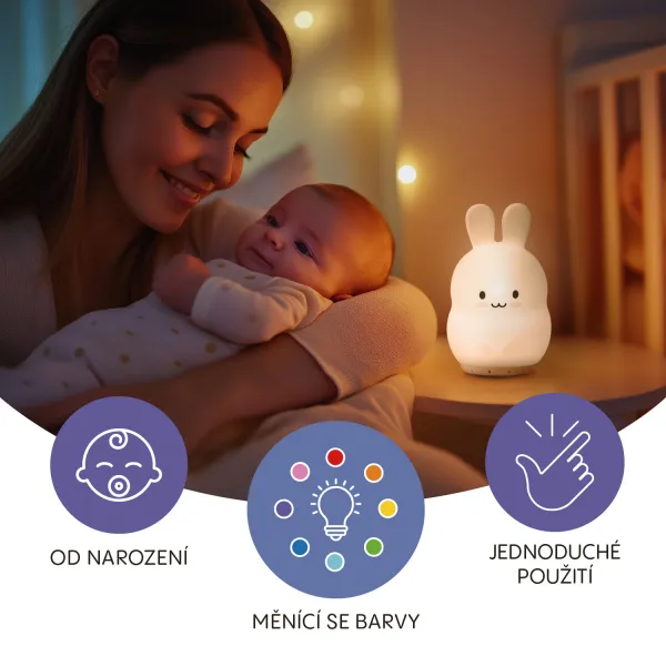 Zopa nočné silikónové svetlo zajačik M