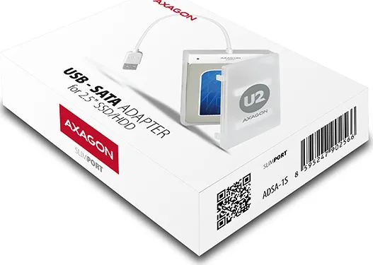 AXAGON ADSA-1S, USB 2.0 - SATA HDD/SSD adaptér vrátane. 2.5" puzdrá
