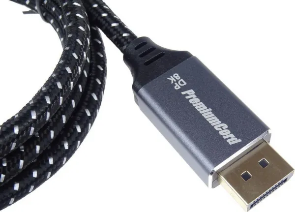 Kábel PREMIUMCORD DisplayPort 1.4 pripojovací kábel, kovové a pozlátené konektory, 3 m