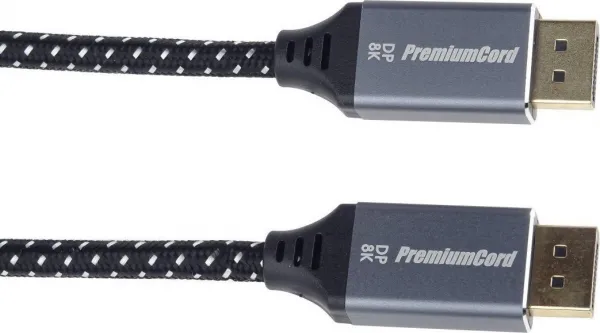Kábel PREMIUMCORD DisplayPort 1.4 pripojovací kábel, kovové a pozlátené konektory, 3 m