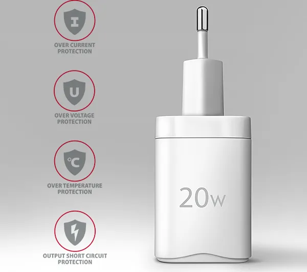 AXAGON ACU-PQ20W, nabíjačka do siete 20W, 2x port (USB-A + USB-C), PD3.0/PPS/QC4+/AFC/Apple, biela