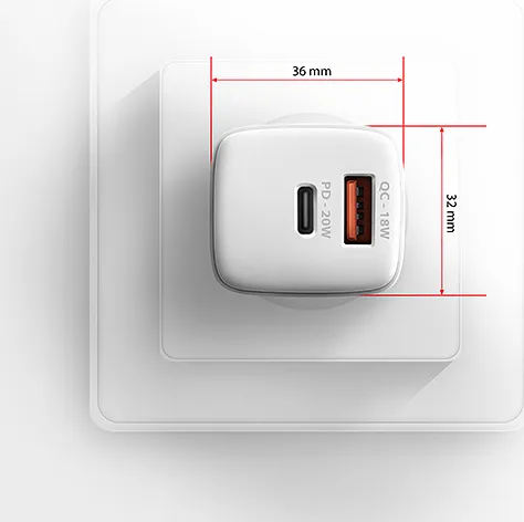 AXAGON ACU-PQ20W, nabíjačka do siete 20W, 2x port (USB-A + USB-C), PD3.0/PPS/QC4+/AFC/Apple, biela