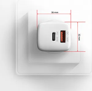 AXAGON ACU-PQ20W, nabíjačka do siete 20W, 2x port (USB-A + USB-C), PD3.0/PPS/QC4+/AFC/Apple, biela