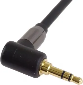 PremiumCord HQ stíněný kabel stereo Jack 3.5mm - Jack 3.5mm zahnutý 90°, 1,5m