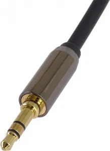 PremiumCord HQ stíněný kabel stereo Jack 3.5mm - Jack 3.5mm zahnutý 90°, 1,5m