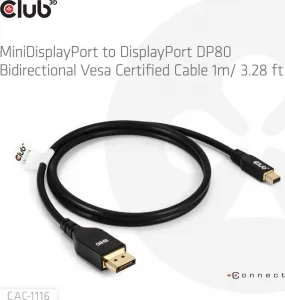 Club 3D Club3D Kabel MiniDisplayPort na DisplayPort 2.1 Certifikovaný, Oboustranný, 10K60Hz, DSC1.2, UHBR10, 1m