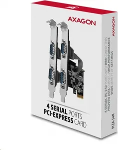 AXAGON PCEA-S4N, PCIe radič - 4x sériový port (RS232) 250 kbps, vrátane. LP