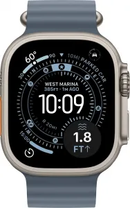 Apple Watch Ultra 3 GPS + Cellular 49mm Natural Titanium Case with Anchor Blue Ocean Band, MEWH4QC/A