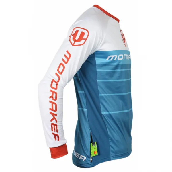 Pánsky cyklistický dres s dlhým rukávom MONDRAKER Enduro Trail Jersey long, petrol white red