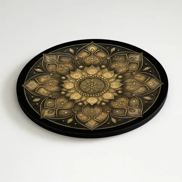 Elegantná zlatá mandala na stenu