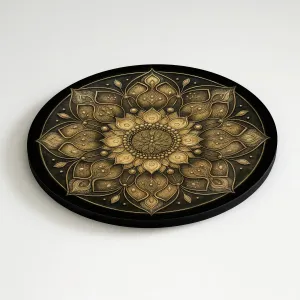 Elegantná zlatá mandala na stenu