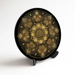 Elegantná zlatá mandala na stenu