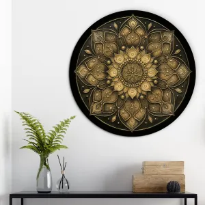 Elegantná zlatá mandala na stenu
