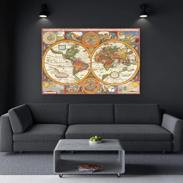 Drevený obraz - Historická mapa sveta