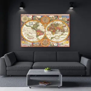 Drevený obraz - Historická mapa sveta