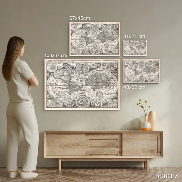 Čiernobiely historický obraz - Mapa sveta