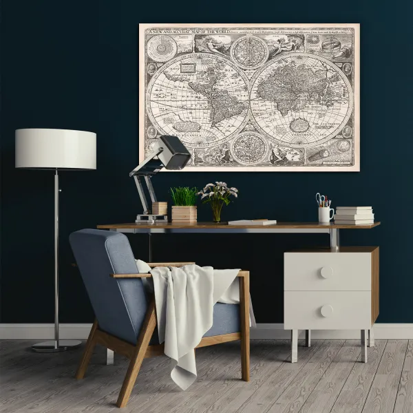 Čiernobiely historický obraz - Mapa sveta