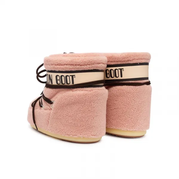 Dámske nízke zimné topánky MOON BOOT MB ICON LOW FLEECE-J001 PINK
