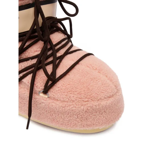 Dámske nízke zimné topánky MOON BOOT MB ICON LOW FLEECE-J001 PINK