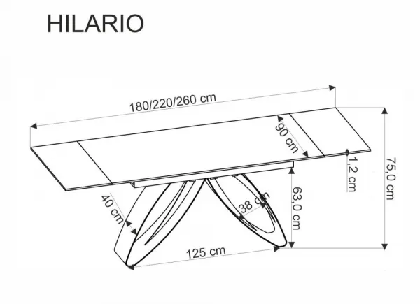 Rozkladací jedálenský stôl HILARIO Halmar