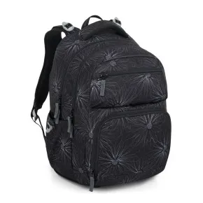Školský set Bagmaster ZIPSTER 25 A Set Black with white flowers