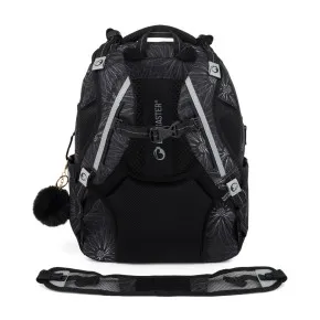 Školský set Bagmaster ZIPSTER 25 A Set Black with white flowers