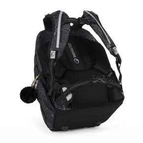 Školský set Bagmaster ZIPSTER 25 A Set Black with white flowers