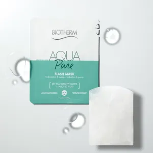 Biotherm Aqua Pure Flash Mask plátenná maska s hydratačným účinkom pre regeneráciu pleti 31 g