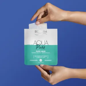 Biotherm Aqua Pure Flash Mask plátenná maska s hydratačným účinkom pre regeneráciu pleti 31 g
