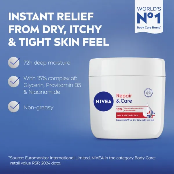 NIVEA Repair & Care výživný regeneračný krém pre suchú pokožku 400 ml