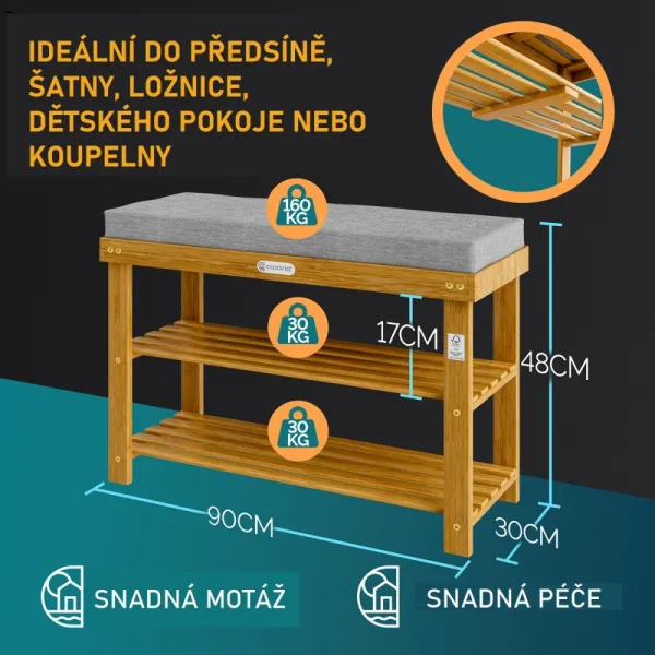 Botník s lavičkou D9679 Dekorhome