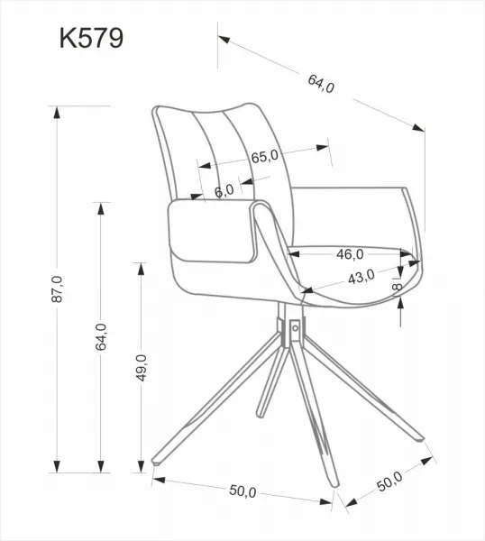 Otočné jedálenské kreslo K579 Halmar