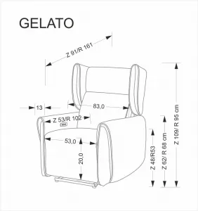 Elektrické polohovacie kreslo GELATO Halmar