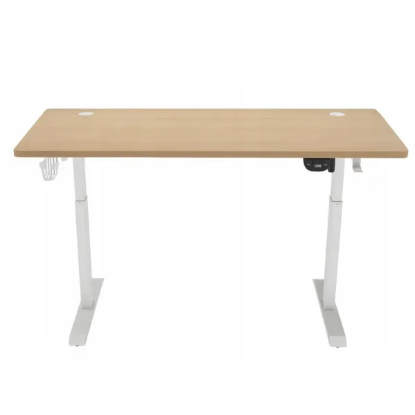 Elektrickývýškovonastaviteľnýstôl72-117cm-jelša,bielaŠírka:60cm|Dĺžka:140cm