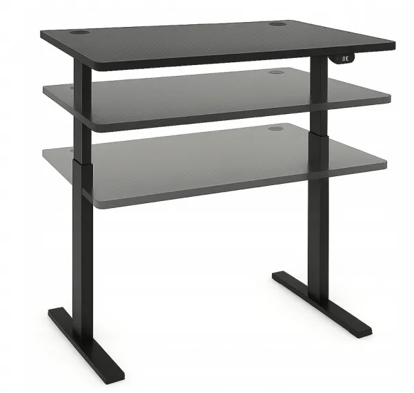 Elektrickývýškovonastaviteľnýstôl72-117cm-orech,čiernaŠírka:60cm|Dĺžka:140cm