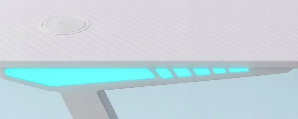 GamingovýstôlsRGBLEDpodsvietenímbielyŠírka:60cm|Dĺžka:120cm