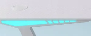 GamingovýstôlsRGBLEDpodsvietenímbielyŠírka:60cm|Dĺžka:120cm