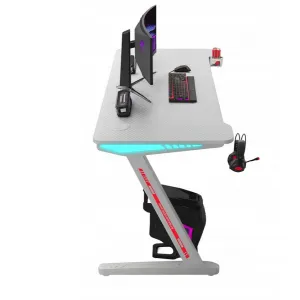 GamingovýstôlsRGBLEDpodsvietenímbielyŠírka:60cm|Dĺžka:120cm